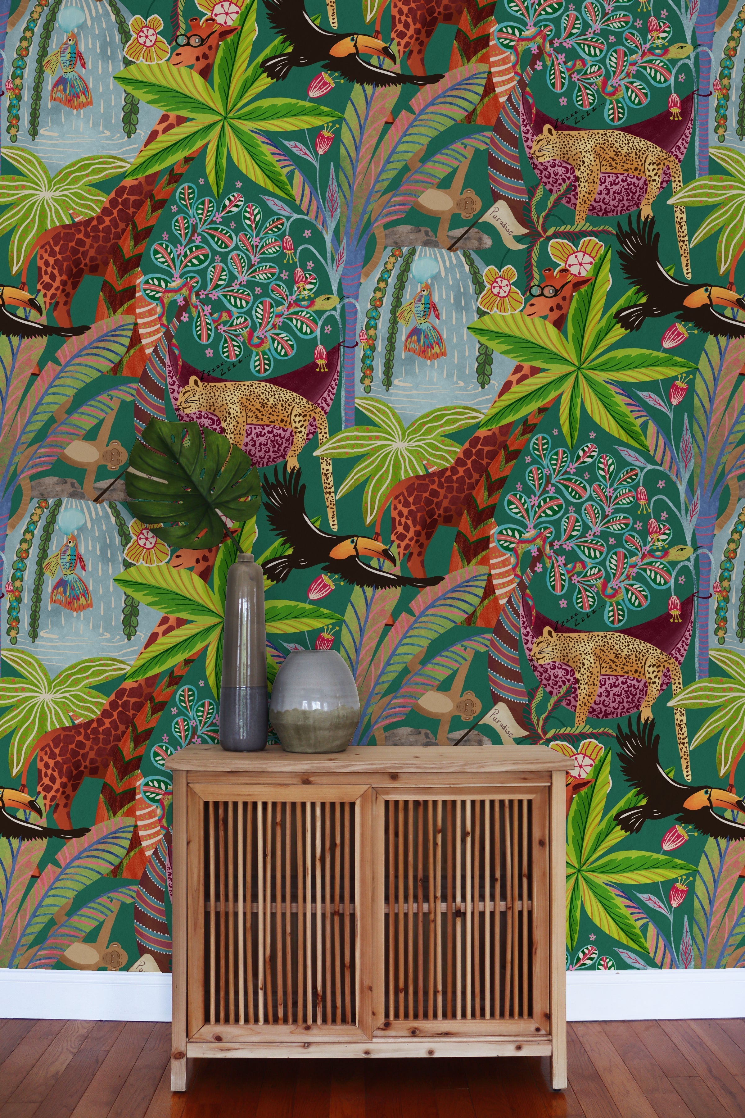 Tropical Paradise Jungle Seamless Pattern