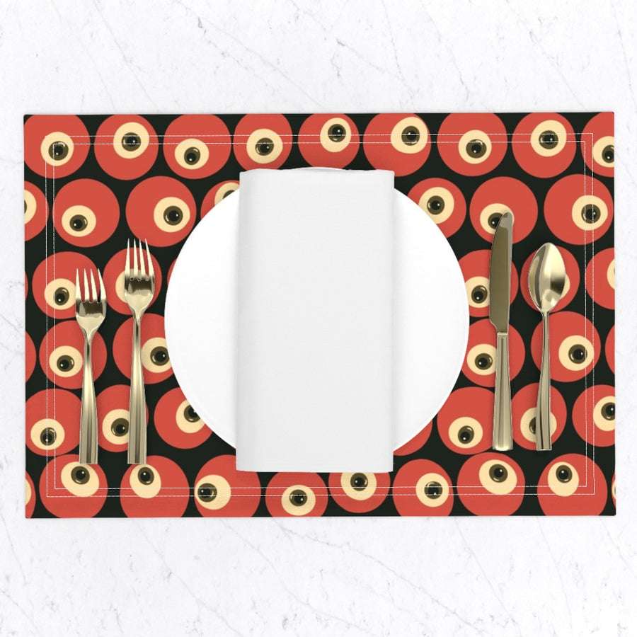 Blueberry / Cranberry Eyeball Pattern - Surreal Retro Novelty