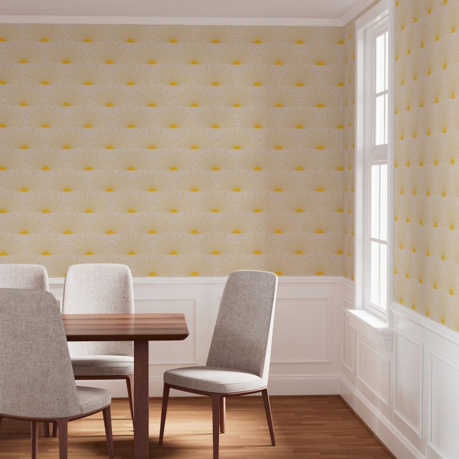 Sunburst Pattern Retro Mid Century Geometric