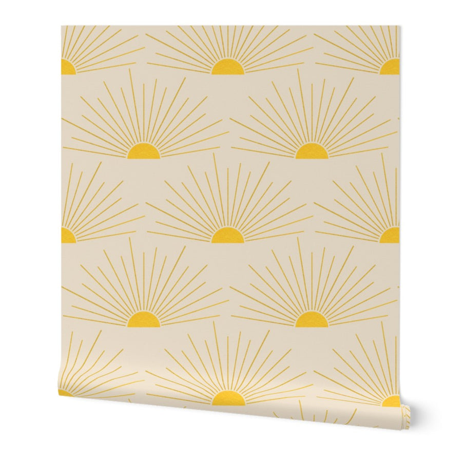 Sunburst Pattern Retro Mid Century Geometric