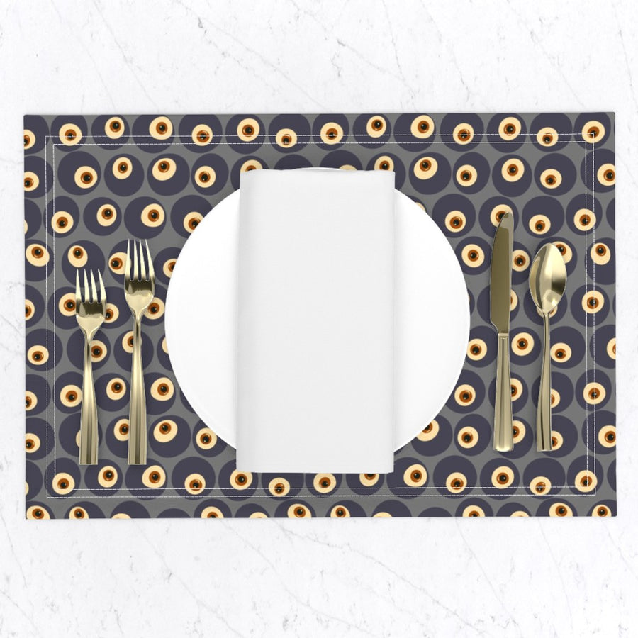 Blueberry / Cranberry Eyeball Pattern - Surreal Retro Novelty