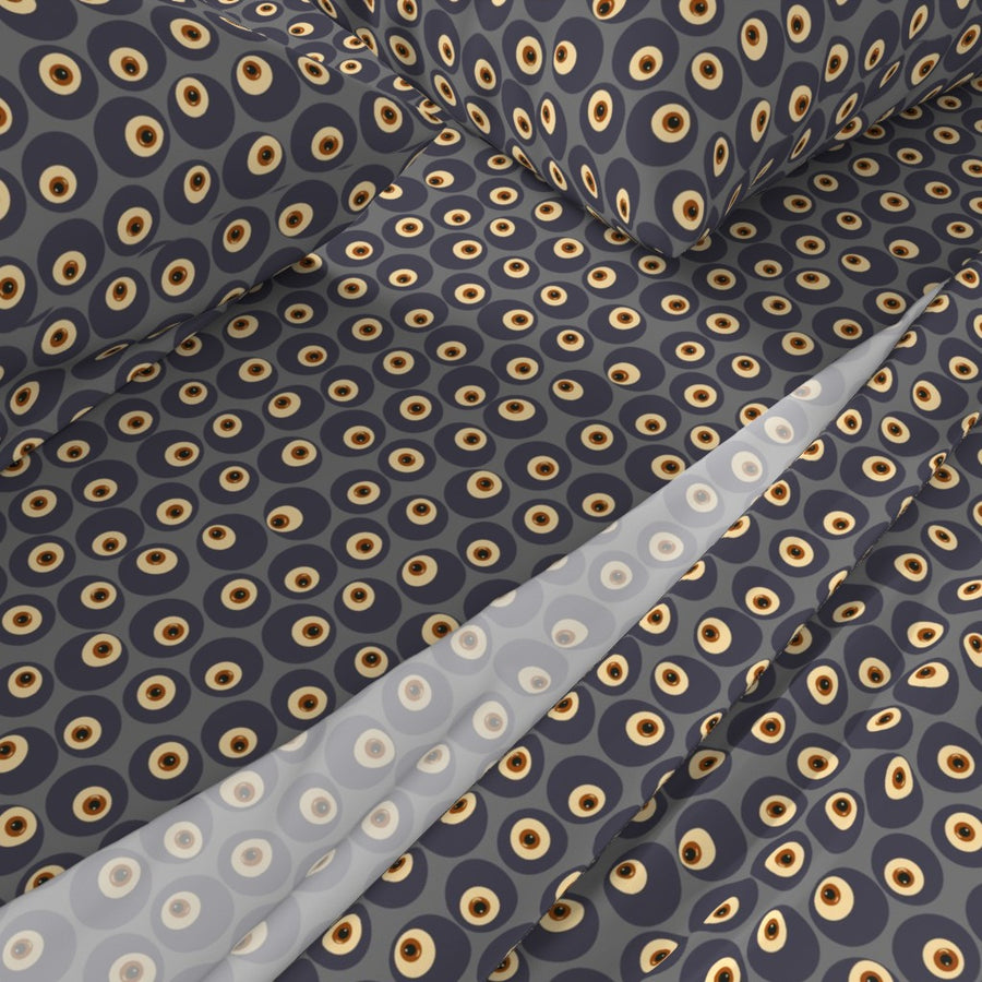 Blueberry / Cranberry Eyeball Pattern - Surreal Retro Novelty