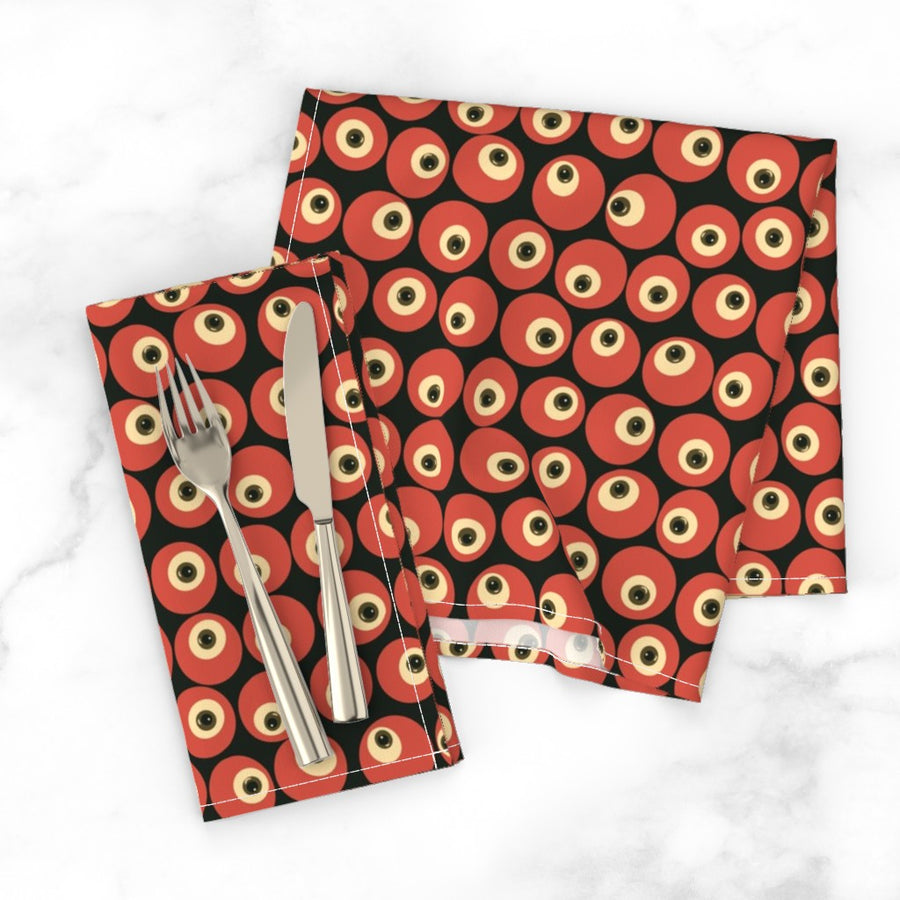 Blueberry / Cranberry Eyeball Pattern - Surreal Retro Novelty