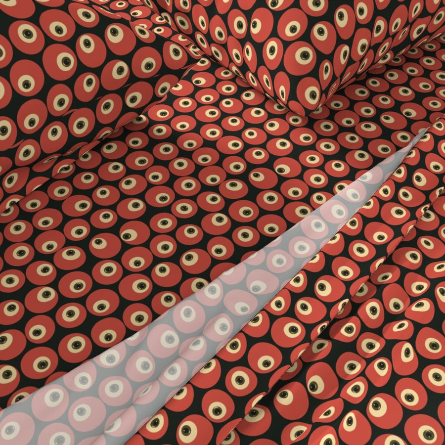 Blueberry / Cranberry Eyeball Pattern - Surreal Retro Novelty