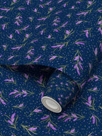 Lavender Floral Design on Navy Blue