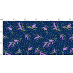 Lavender Floral Design on Navy Blue
