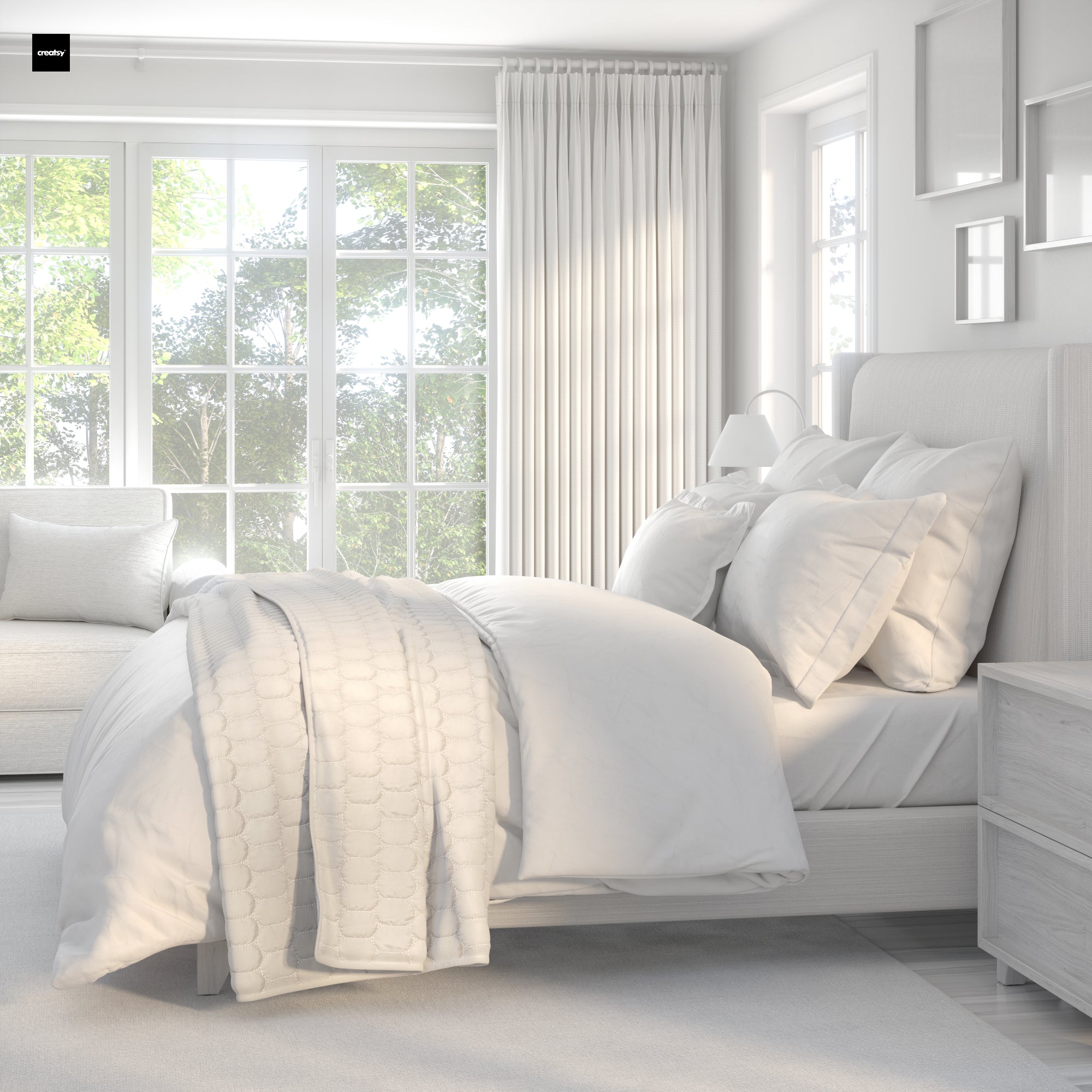 Casual Bedroom Bedding Mockup by Creatsy