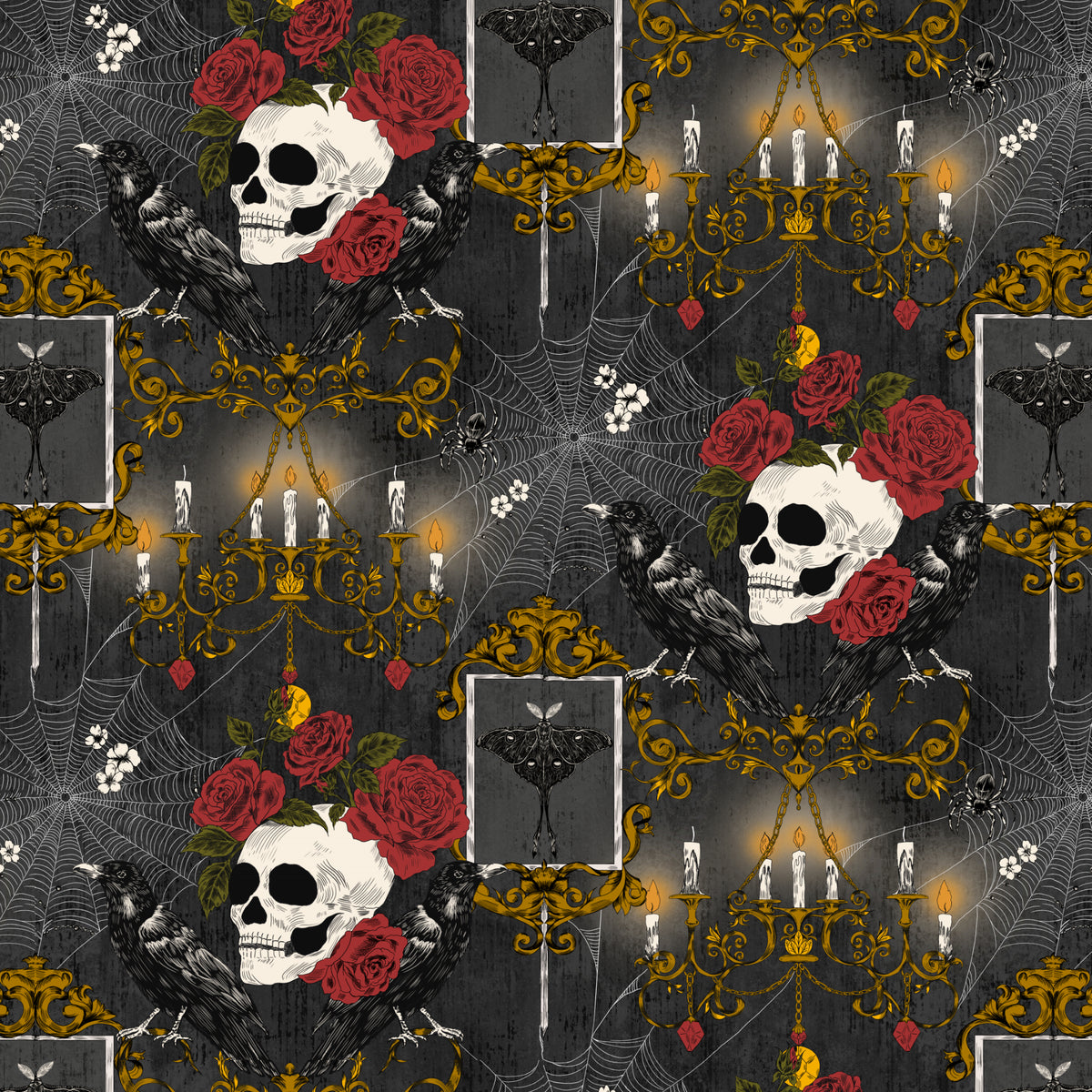 Haunted Victorian Skull - Gothic Halloween