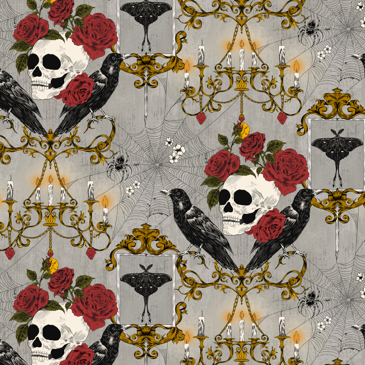 Haunted Victorian Skull - Gothic Halloween
