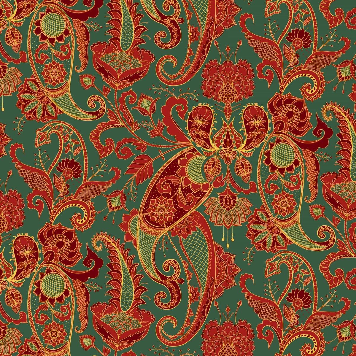 Heritage Botanical Paisley - Art Nouveau Flourish