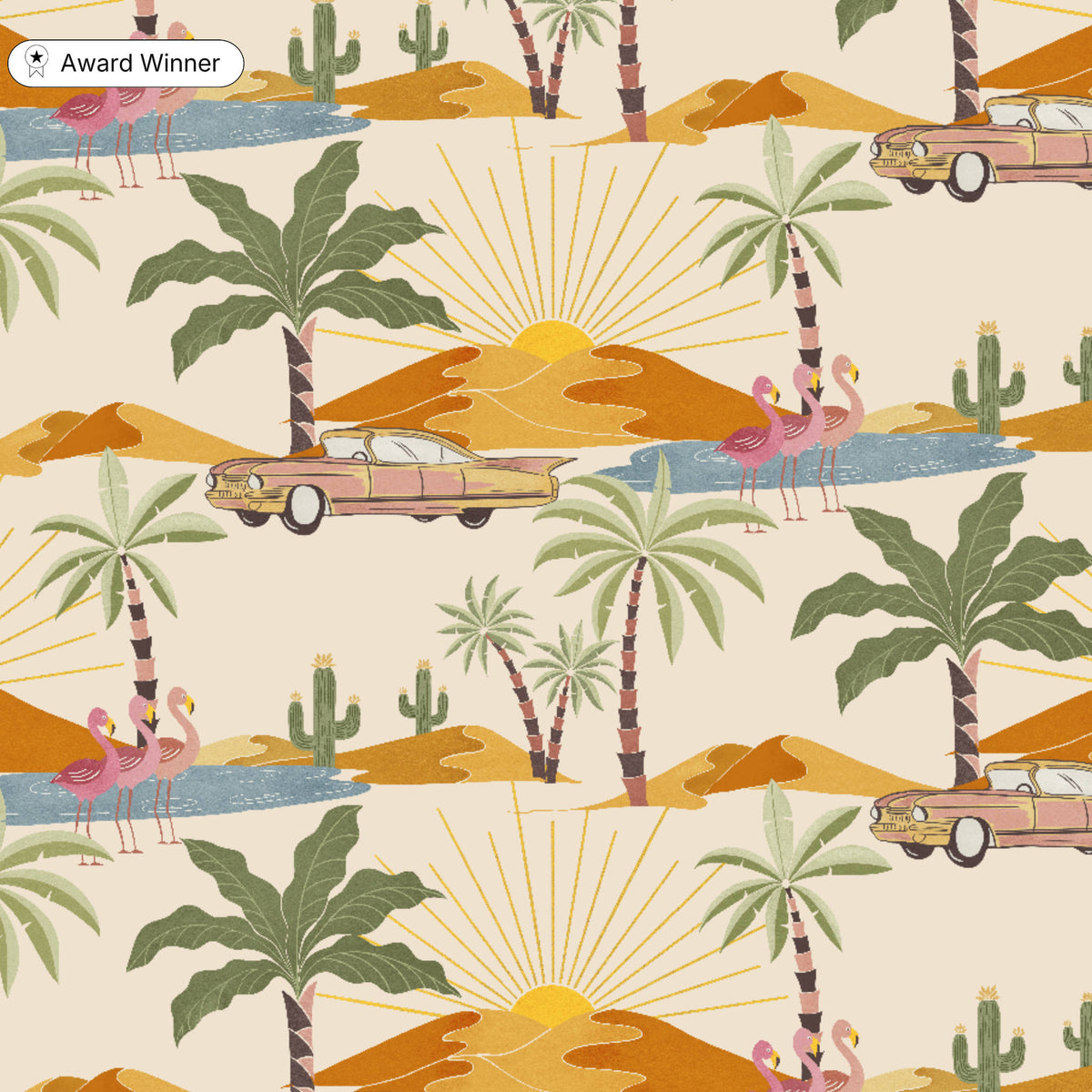 Retro Desert Oasis Mid Century
