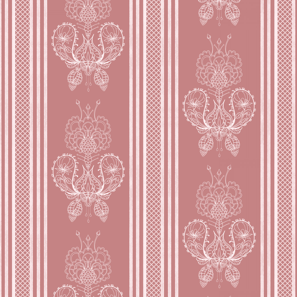 Heritage  Paisley Art Nouveau Floral Drop Stripe